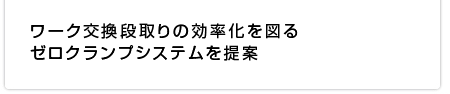 ワーク交換段取りの効率化を図るゼロクランプシステムを提案